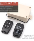 Secure Wireless RF Remote Control Relay Switch Kit with 2 channel receiver, two transmitters, rolling code, beige box