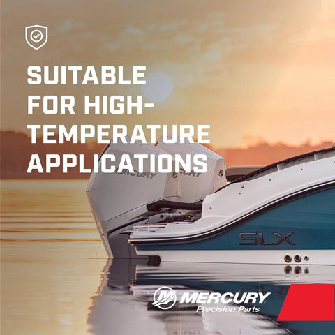 0W30 Synthetic Power Trim And Steering Fluid For Marine Electric Systems packaging with Verado engine at sunset