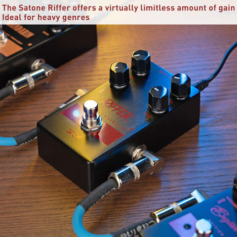 Riffer High Gain Distortion Guitar Pedal With True Bypass For Front Of Amp Or Effects Loop Brutal Saturation And Wide Gain Range