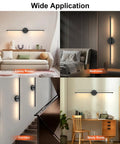 Set Of Two Rechargeable Battery Wall Sconces With Remote Dimming 3000K To 6000K Adjustable Led Light in various room settings.