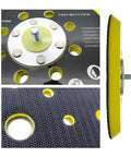 Super Durable 6 Inch Sanding Pad With Dust Free Vent Holes And M8 Thread For Fast Disc Swapping On Random Orbit Sanders, close-up of vent holes.