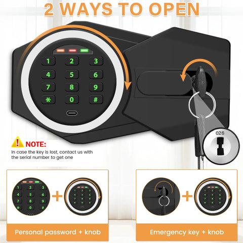 2.7 Cubic Drop Slot Safe for Cash and Jewelry with Deposit Slot and Sawtooth Edge Quick Access via Combination Lock and Key
