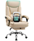 Big And Tall Office Chair 400lbs With Wide Memory Foam Seat and Spring Pack in Khaki, ergonomic high back design