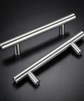 10 Pack 3-1/2 Inch Cabinet Pulls Sleek Stainless Steel Kitchen Cabinet Handles displayed on dark surface