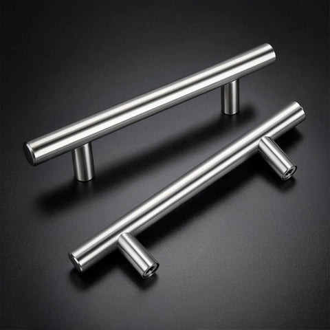 10 Pack 3-1/2 Inch Cabinet Pulls Sleek Stainless Steel Kitchen Cabinet Handles displayed on dark surface