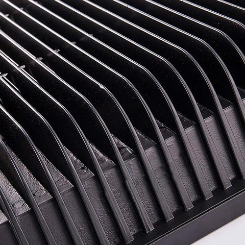 Close-up of Gritproof Rechargeable Led Work Light With Solar Panel And Remote Control 200 Watt Waterproof Flood Lamp cooling fins.
