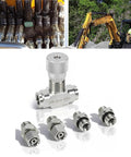 Stb G Three Eighths Inch Hydraulic Flow Control Valve With L08 M14 Connection for Excavator, alloy steel, visible with fittings