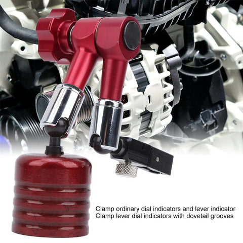 Pro Grade Heavy Duty Magnetic Base Stand For Dial Indicators With 50kg Pull, Red Universal Magnetic Indicator Holder
