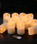 Flameless Pillar Candles Set Of 12 With Remote Control Battery Operated Real Wax Led Candles 3 Inch Diameter By 4 Inch Height