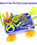 Garden Wagon And Tools Toy Set For Kids 15 Pcs Outdoor Sand Beach Play Set Toddlers 1 3 with plastic tools and wagon