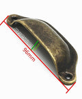 Antique Bronze Iron Drawer Knobs Pulls Handles Set For Cabinets And Wardrobes Vintage Shell Shape Nine Point Six Centimeters