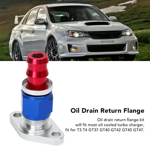 Heavy Duty Turbo Oil Drain Flange Kit Made From High Strength Steel For T3 T4 GT Series With Gasket And Screws To Stop Ooil Leaks And Boost Engine Performance For Your Car, oil drain return flange