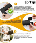 Instructional image showing steps to apply Self Adhesive Pipe Insulation Tape For Outdoor Water Lines 2 Inch By 16.5 Ft Foam Wrap.