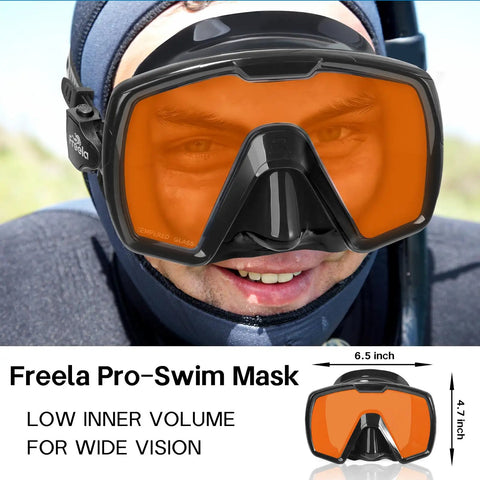 Adult Snorkel Diving Mask With Nose Cover For Men Women Teens Anti Fog Waterproof 180 Degree Clear Wide View Mirrored Orange Lenses Built For All Day Comfort And Scuba And Free Diving Goggles on man