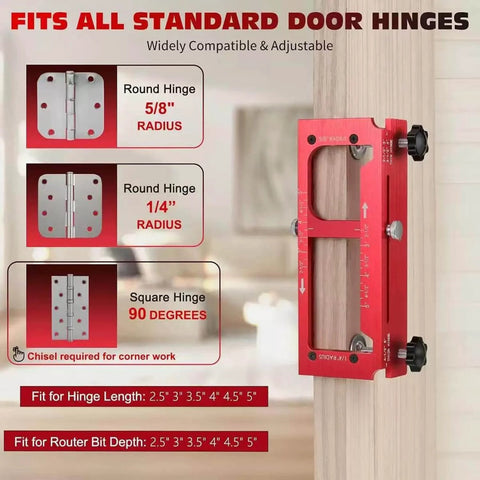 Heavy Duty Aluminum Alloy Door Hinge Template Kit For Precise Mortising Adjustable Hinge Jig on door with hinge options