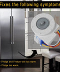 Plug And Play Evaporator Fan Motor For Frigidaire Electrolux Refrigerators Exact Fit Replacement in kitchen setting