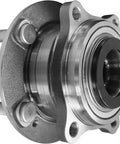 Plug And Play Front Wheel Bearing Hub Kit For Hyundai Sonata Tucson Kia Optima Sportage Includes 2 Front Hubs And 2 Lower Ball Joints Fits 5 Bolt Pattern 4 Bolt Square Flange Front Left And Right Replacement shown in close-up view.