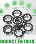 8 Pack Heavy Duty 1/2 Inch Id By 1 1/8 Inch Od Carbon Steel Ball Bearings Smooth Rolling Wheel Seals For Utility Trailers on display.