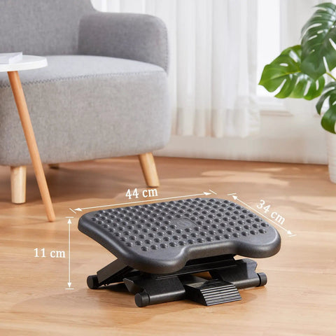 Adjustable Ergonomic Desk Footrest With Massage 3 Height Positions And 30 Degree Tilt Under Desk Foot Stool For Home Office
