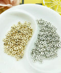 2000 Pcs 4mm Flat Round Disc Spacer Beads For Bracelet And Necklace Making, Silver And Gold Tone CCB Spacers For DIY Jewelry