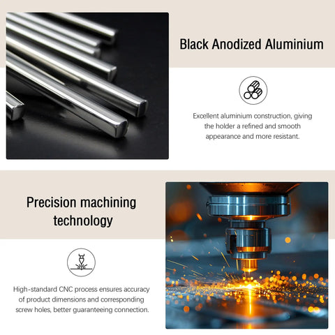 Black anodized aluminum rods and precision machining for Finderscope Dovetail Mount Plate For Telescopes Universal Rail Base support.