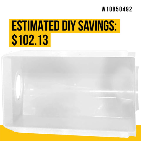 Refrigerator Ice Container Replacement Bin W10850492 Replaces AP5989704 W10138193 W10670844 PS11731153 Durable Plastic