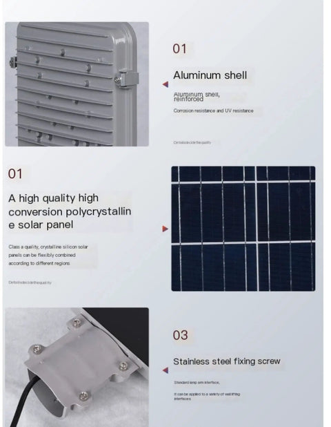 Heavy Duty Solar Outdoor Wall Light With Remote Control Waterproof Security Flood Lamp For Driveway Yard Patio And Garage 500 Watt Output aluminum shell with solar panel