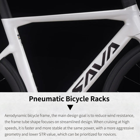 Close-up of white carbon frame on Carbon Siber Road Bike With Ultegra Di2 8170 Wireless Shifting 24 Speed Road Bicycle 44Cm.