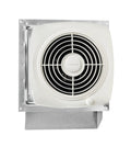 Through The Wall Ventilation Fan With Built In Exterior Cap And On Off Switch For Home Use In Kitchen Garage Or Laundry, 200 CFM, white cover, front view