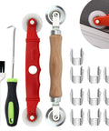 Ultimate DIY Window Screen Repair Kit 14Pcs Set With Spline Tools, Rolling Tool With Nylon Wheels, Spline Removal Hook