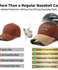 Comparison of a regular baseball cap vs a Lightweight Bump Cap With ABS Shell Protective Insert For Jobsite Wear