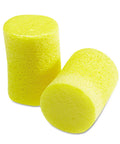 Pro Grade Ear Plugs With NRR 29 For Drilling Grinding Machining Sawing And Welding, yellow uncorded disposable foam, close-up view