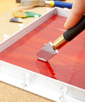 Pro Grade Stained Glass Layout Block Kit Comes With Eighty Durable Push Pins Includes 12 8 6 And 3 Inch Templates To Keep Your Designs Dead Square And Make Crafting A Walk In The Park cutting stained glass with precision tool on red piece