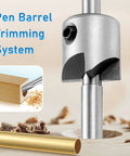 Pen Making Kit With Turning Mandrel And Barrel Trimming Set For Wood Lathe Morse Taper Number Two Shank cutter system close-up