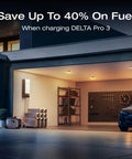 4096Wh Delta Pro 3 Power Station With 3200W Dual Fuel Generator in garage with tools and shelves for home emergency power.