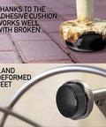 1.5 Inch Round Outdoor Furniture Feet Protectors For Wrought Iron Chairs And Tables 24 Pack Black Non Marking Floor Protectors Patio Glides To Keep Your Floors Scratch Free On Decks Stone Concrete And Indoor Floors installed view