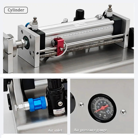 Pro Grade Semi Automatic Pneumatic Bottle Filler Machine Built Tough And No Fuss Operation Quick Volume Control smooth cylinder and gauges