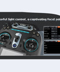 16 Channel OpenTX RC Transmitter With Dual Band 2.4G And 900MHz Hall Effect Gimbals control panel close-up with screen display