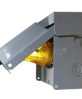 L14-30P to CS6364 50A Locking Plug Transfer Adapter With 10ft SOOW Cable connected to power box