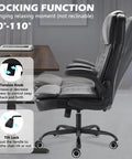 Side view of Big And Tall Executive Office Chair with flip up armrests, highlighting rocking function and knob controls.