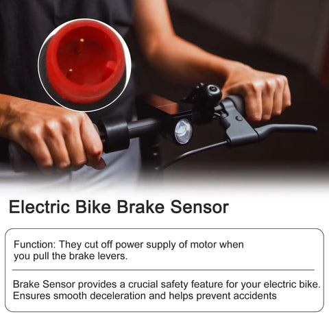 Electric Bike Brake Sensor Cut Off Power Kit With 2 Pin And 3 Pin Connectors 2A 2Y For Most E Bikes, shown with handlebar installation