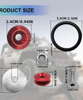 Product size chart for Universal Bumper Quick Release Fastener Kit For Front And Rear Bumpers, Trunk And Luggage Compartment Clips
