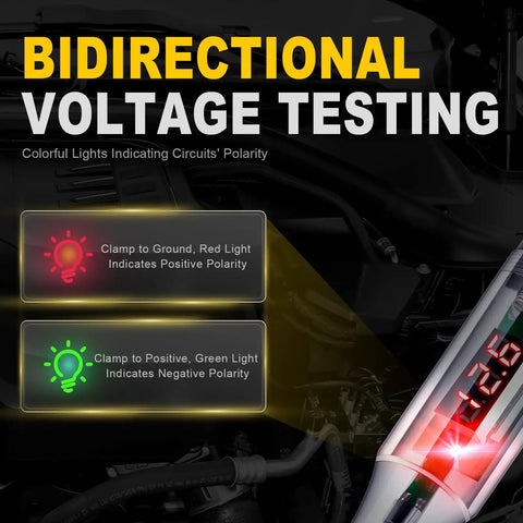 5-90V Digital LED Circuit Tester With Voltage Display Auto Bidirectional Light Tester Extended Spring Wire And Probe For Cars Trucks RVs And More Easy Read Electrical Voltage Checker For Vehicle Troubleshooting, bidirectional voltage testing display