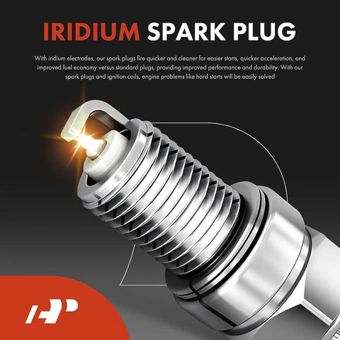 Close-up of iridium spark plug with glowing tip from Four Ignition Coil Packs And Iridium Spark Plugs For Jeep Compass Patriot, Dodge Journey