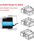 Badass 35Kg Robot Servo With Slick Coreless Motor And Hefty Stainless Steel Gears For Humanoid Arms Rc Mods And Ptz Cameras Featuring Rock Solid Mount Brackets For Your Next Build with dual shaft design and assembly diagram.