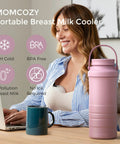 Portable 22oz Breastmilk Cooler Bag Keeps Your Stash Chill For Over 24 Hours On The Go with durable pink design.