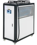 Air Cooled Water Chiller 5 Ton Portable Industrial Cooling Unit With 5HP Compressor 53L Stainless Steel Tank shown side view