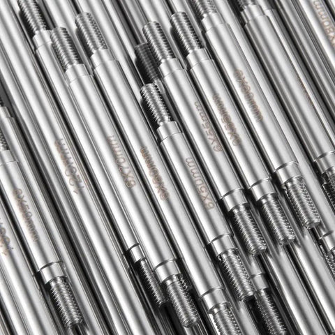 Stainless Steel RC Suspension Links 50mm Upgrade For One Tenth Scale SCX10 TRX4 Crawler, two-piece silver links