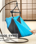 Outdoor Hanging Swing Chair For Adults, Sky Blue and Dark Gray, indoors