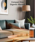 Portable Electric Space Heater With Thermostat And Remote, 1500W PTC Ceramic Quick Heat in modern living room setting